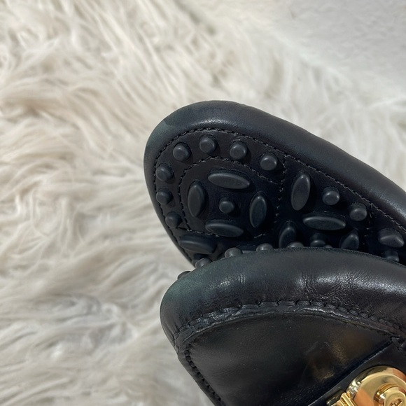 SALVATORE FERRAGAMO Black Suede Leather Slip On Griotte Driving Loafer Size 6.5M - Picture 11 of 16